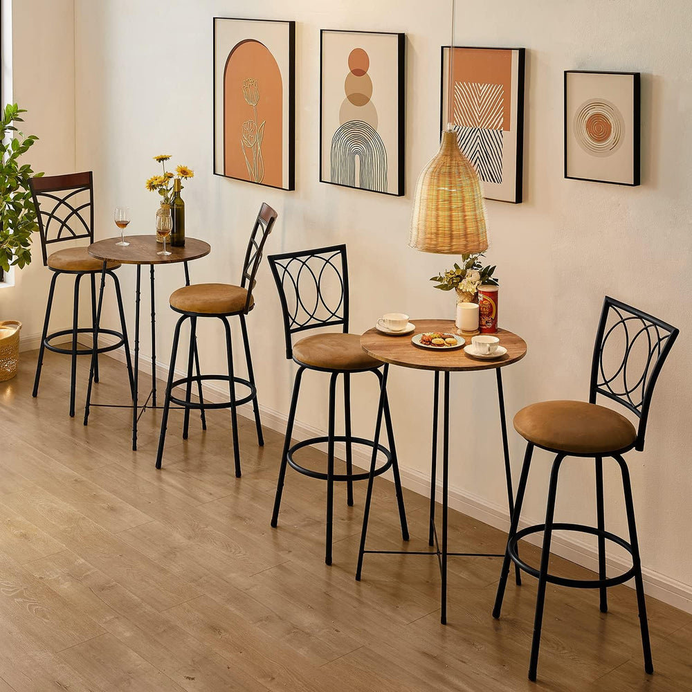 VECELO Adjustable Counter Stools, Steel Bistro Pub Chairs, Bar Stools with 36...