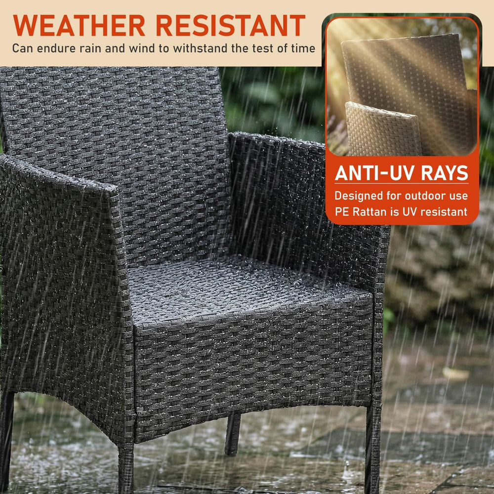 NChanmar 3 Pieces Patio Furniture Outdoor Bistro Set Outdoor&Indoor,Black