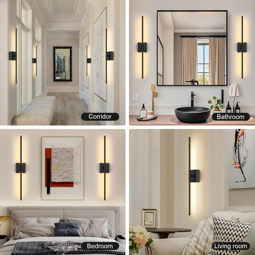 Battery Operated Wall Sconce Set of Two with Remote Control, 3000K-6000K Dimm...