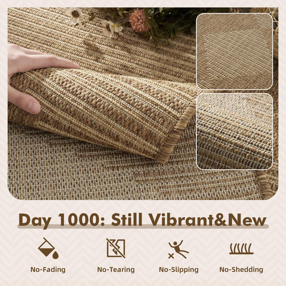 MontVoo-Outdoor Rug Carpet Patio Rug 8x10 Polypropylene Indoor Outdoor Rugs f...