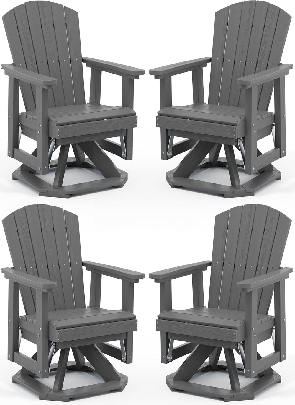 SERWALL Adirondack Swivel Glider Chair, HDPE Glider Set of 4 for Outdoor, All...