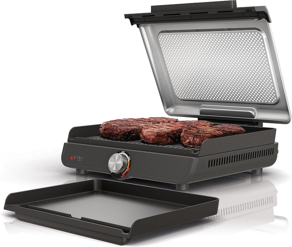 Ninja® Sizzle™ Indoor Grill & Griddle, 14'', 500°F, Grey/Silver, ...