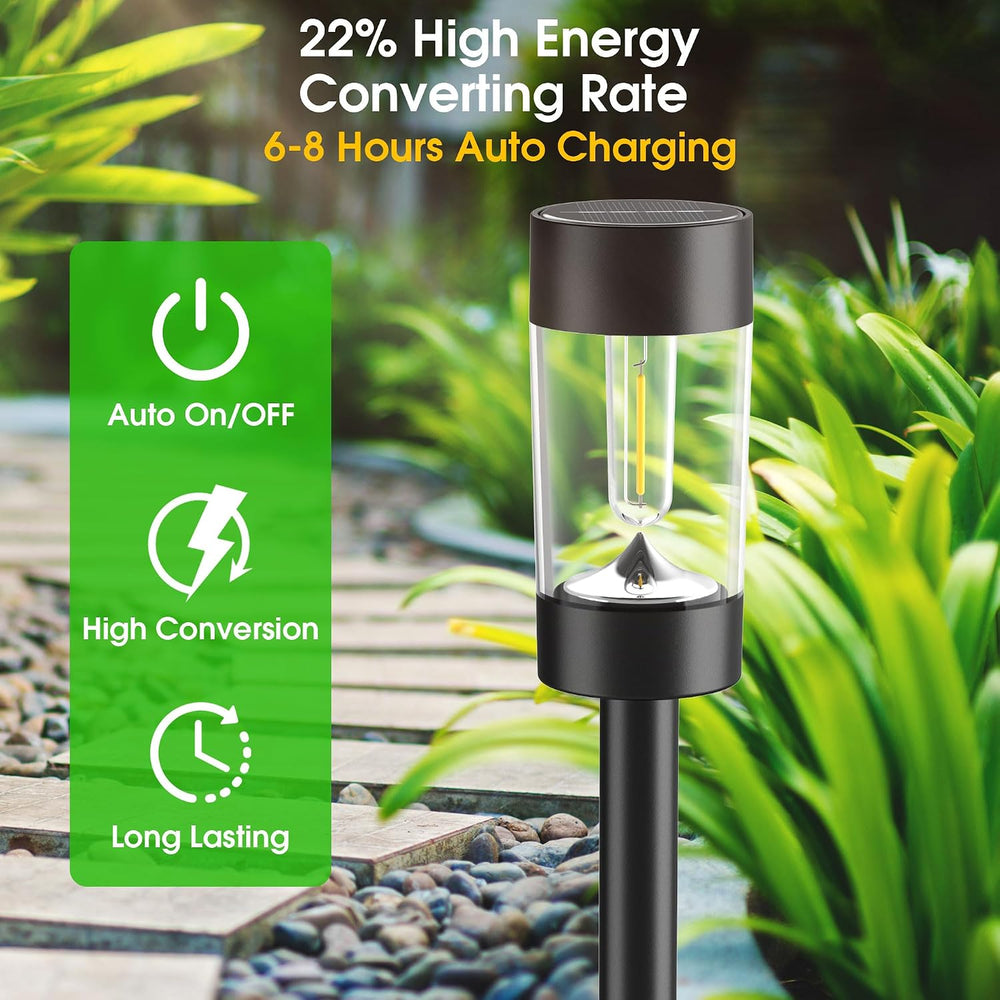 Eyrosa Solar Pathway Lights Outdoor Waterproof, 12 Pack, Cool White