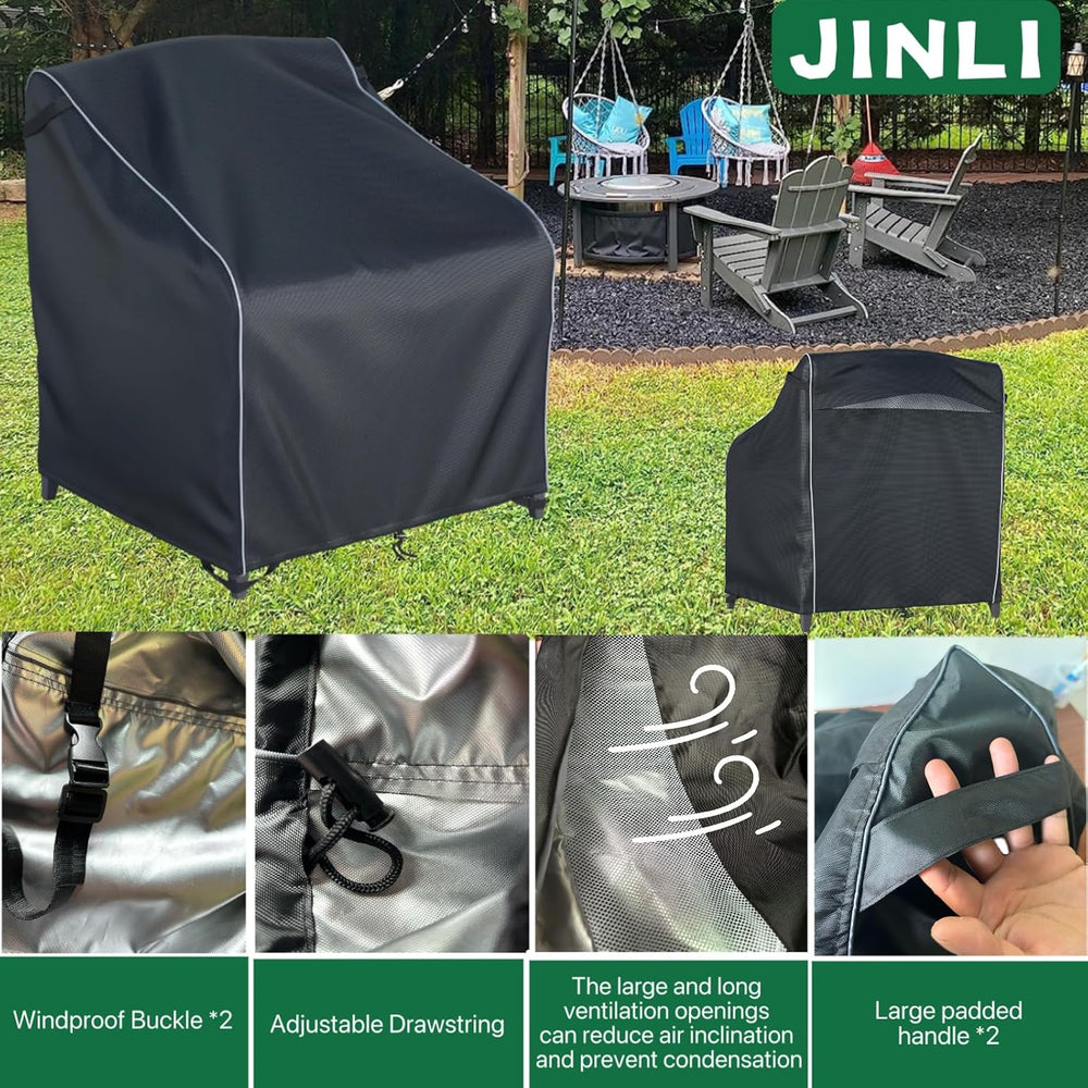 JINLI Waterproof Patio Adirondack Chair Cover 4-piece Set, Lawn/Garden Outdoo...