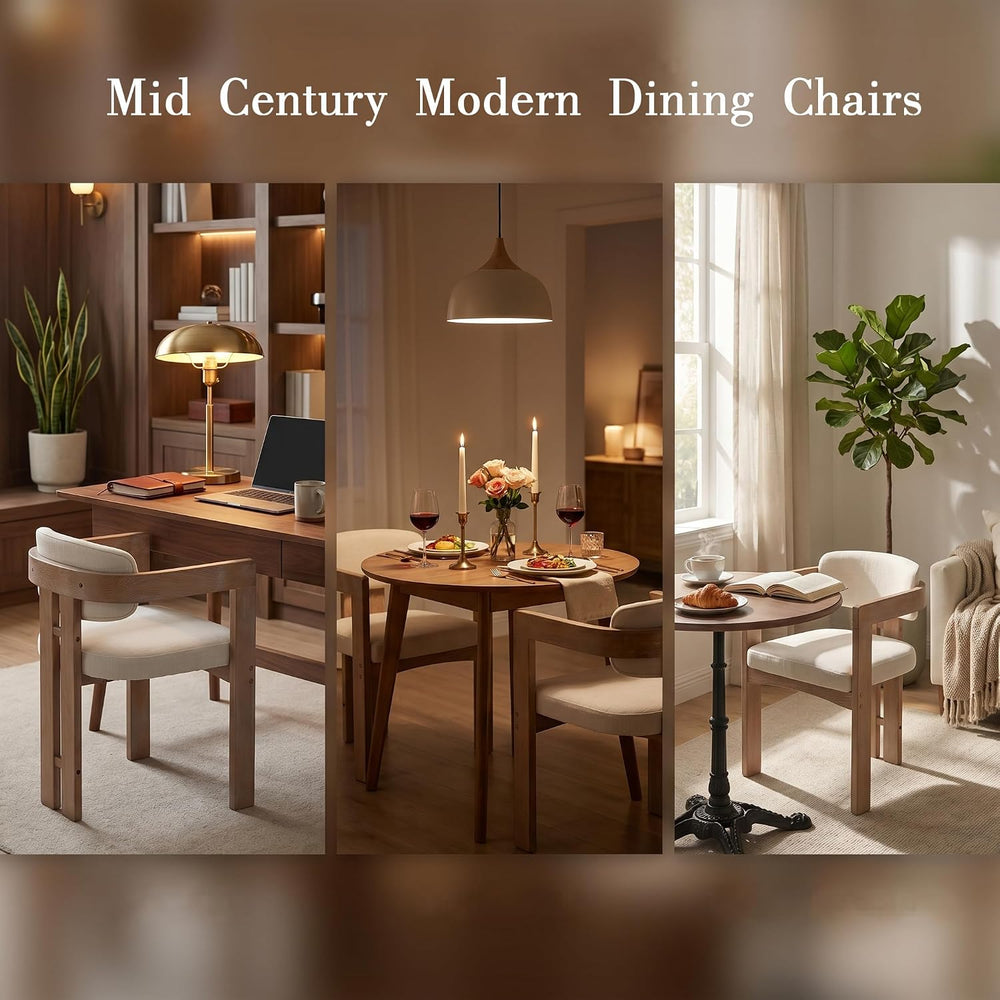 Modern Barrel Dining Chairs Set of 4, Upholstered Farmhouse Dining Room Chair...