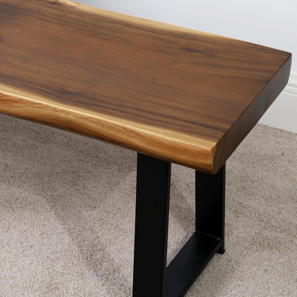 Solid Wood Bench Live Edge 39"x13"x18"H Rectangle Wooden Entry...