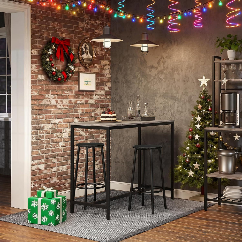 HOOBRO Bar Stools, Set of 2 Bar Chairs, Kitchen Round Height Stools with Foot...