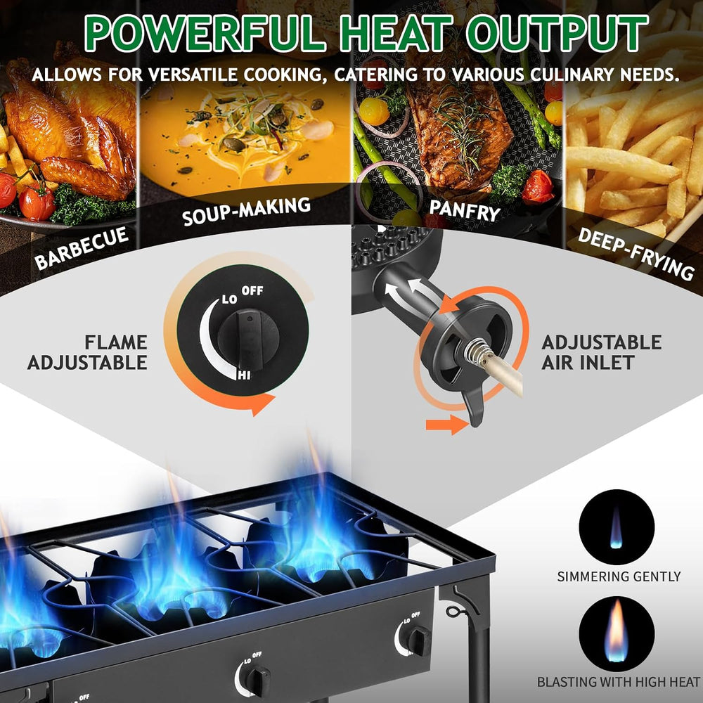Outvita 3 Burner Propane Gas Stove for Outdoor Cooking, 225,000 BTU