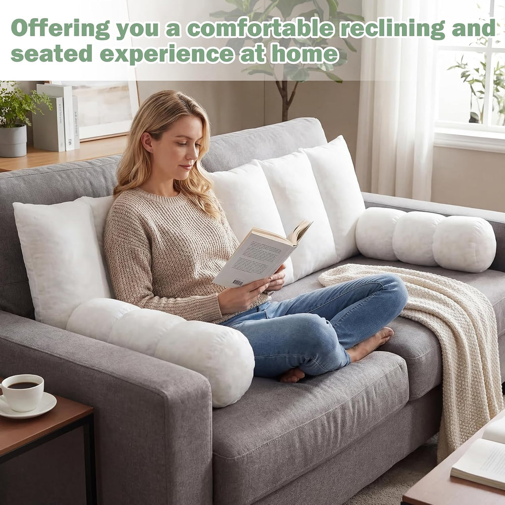 Twin Size Pillow & Bolster Cushion Shredded Foam Filled Daybed Cushions R...