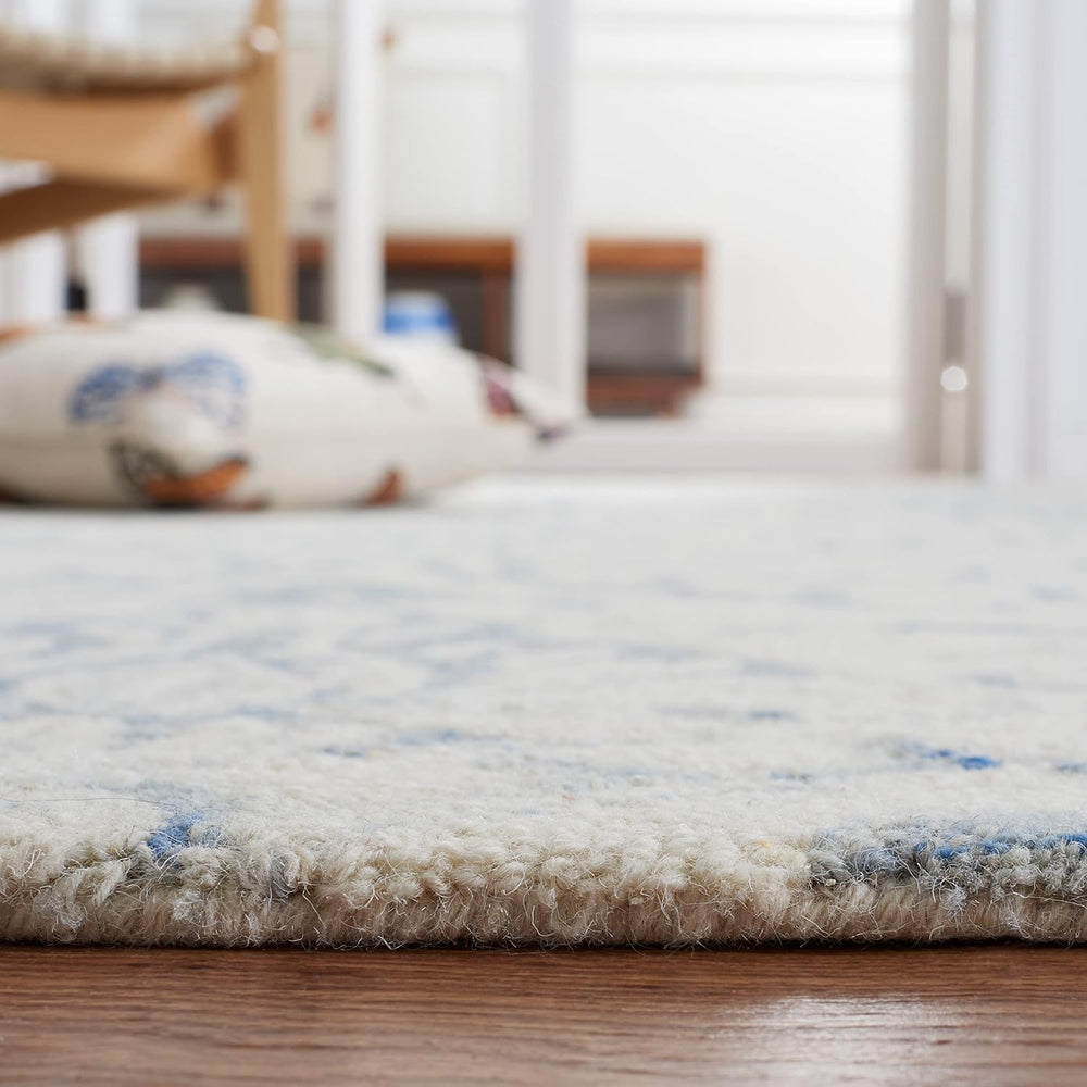 SAFAVIEH Micro-Loop Collection 10' x 14' IvoryBlue MLP532A Handmade P...