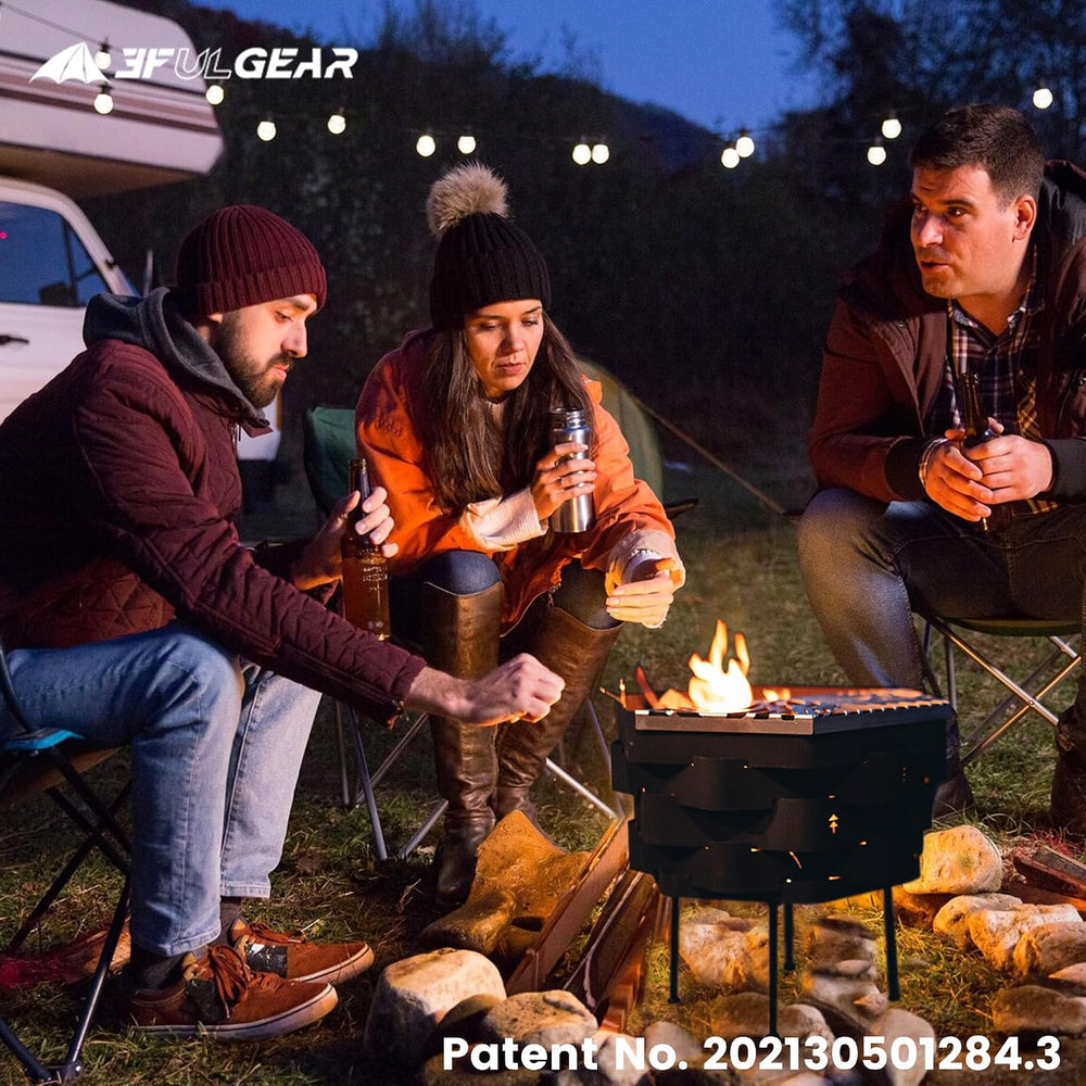 Fire Pit, Halo Fire Place Outdoor Portable Wood Fire Pits Includes A Grill, A...