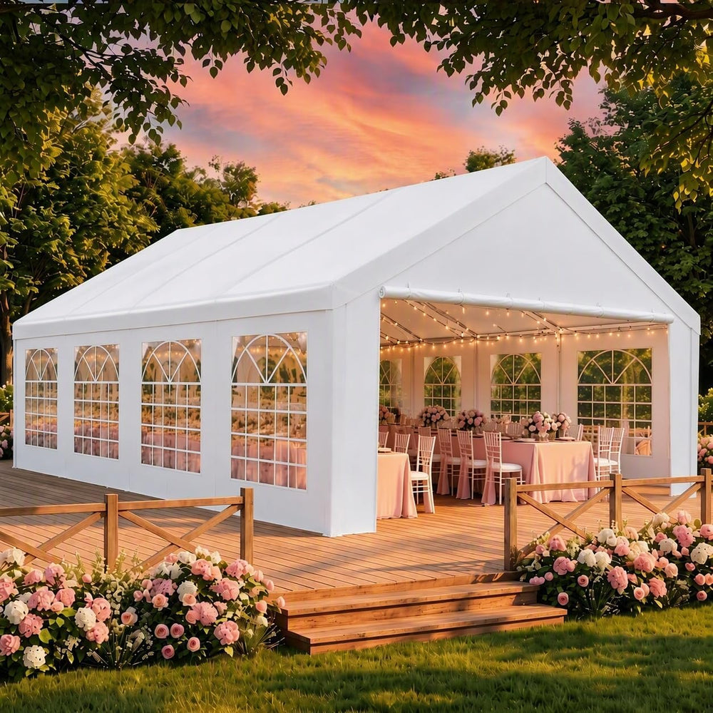 TOOLUCK 20x30 Outdoor Party Tent Heavy Duty Waterproof Canopy Shelter with 8 ...