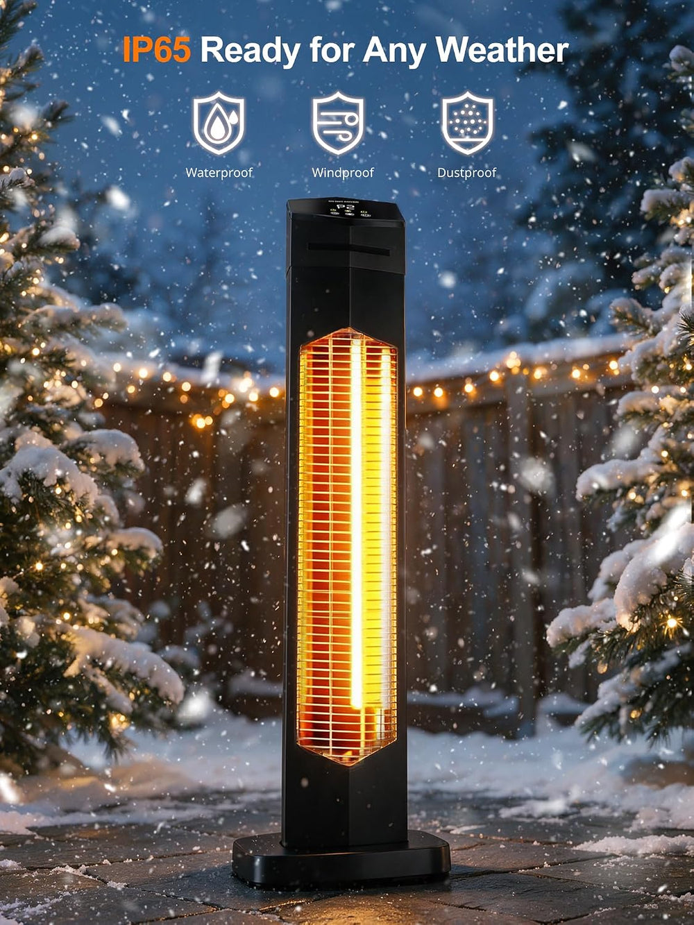 MEPTY Outdoor Heaters for Patio, 1500W Electric Infrared Heater with Remote, ...