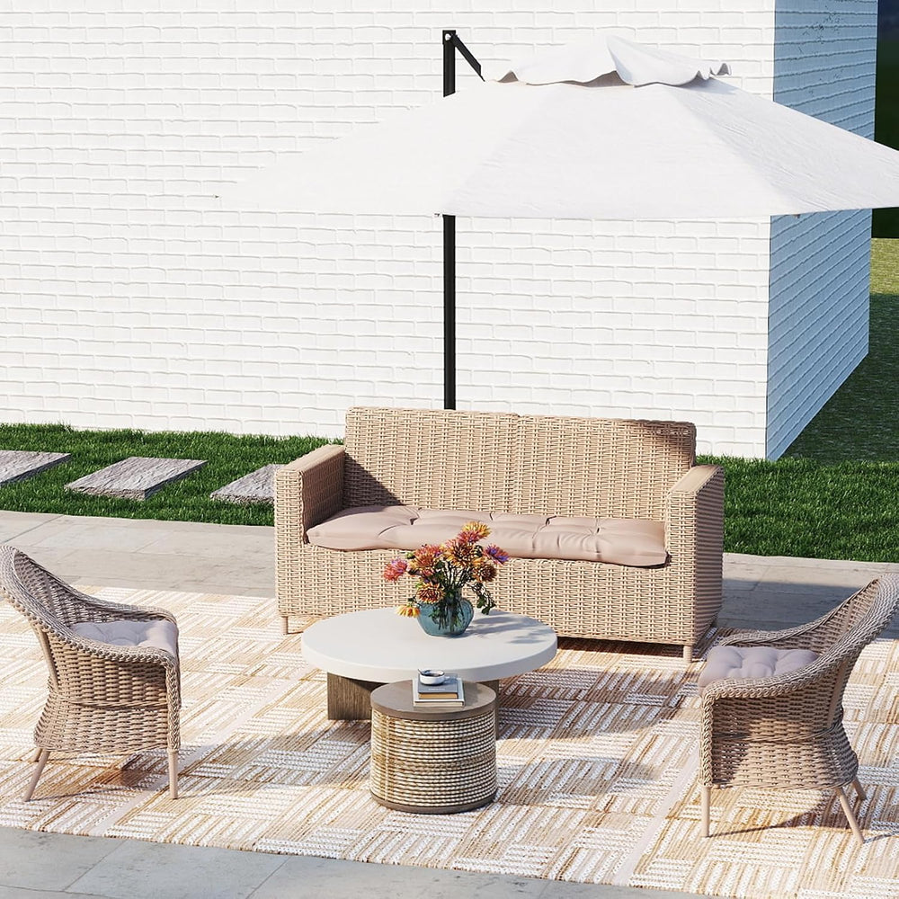 Outdoor Bench Cushion 44x22x4 Inch Loveseat Pad, Taupe