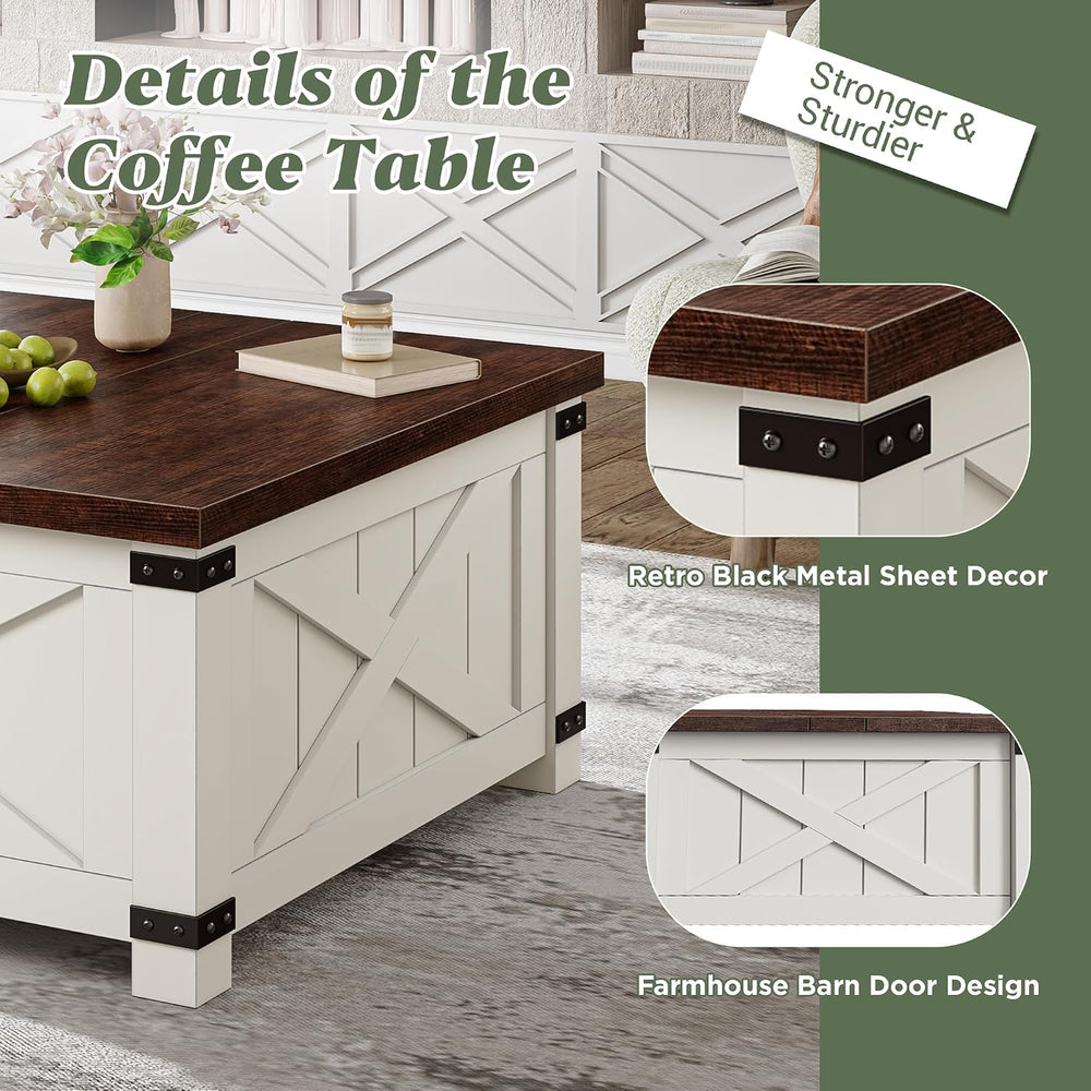 EnHomee Lift Top Coffee Table with Storage, 36" Farmhouse Coffee Tables ...