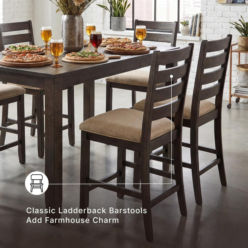 Signature Design by Ashley Rokane 7-Piece Dining Table Set for 6, Brown