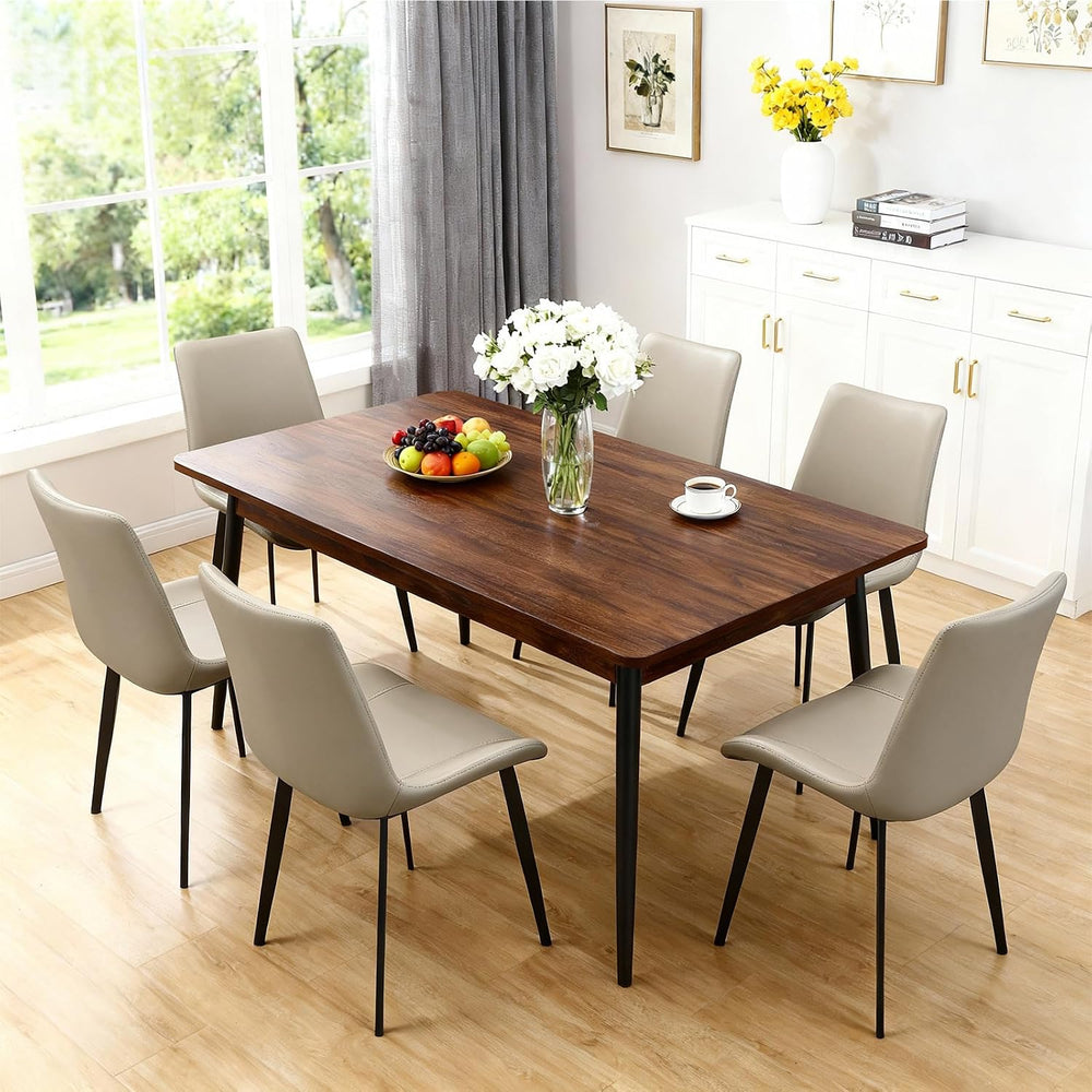 Modern Dining Chairs Set of 4, PU Leather Dining Room Chairs, Upholstered Kit...