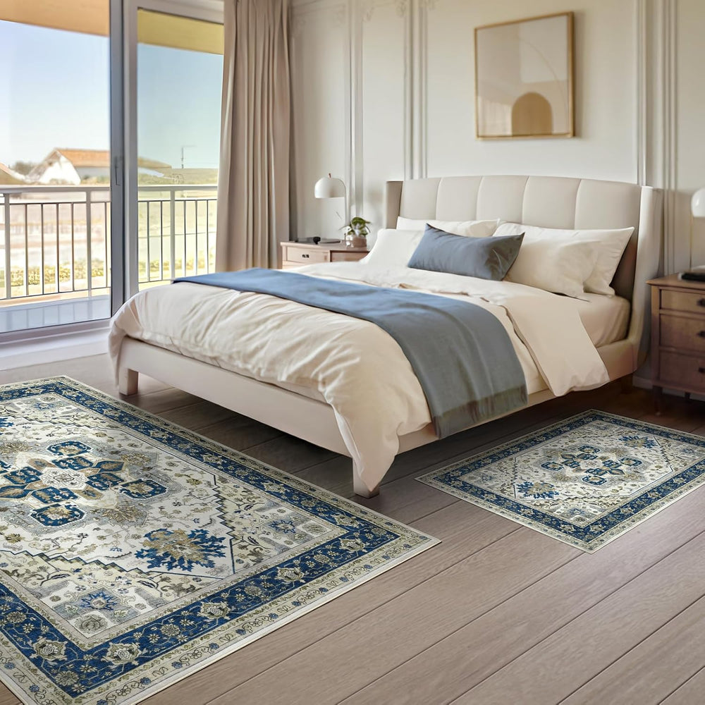 Area Rugs for Living Room 9x12 - Large Machine Washable Vintage Oriental Soft...