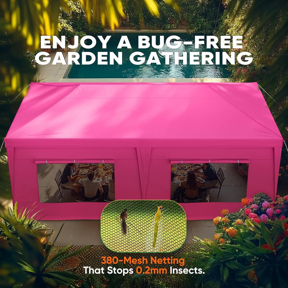 Quictent 10x20FT Pop Up Canopy Tent with Sidewalls