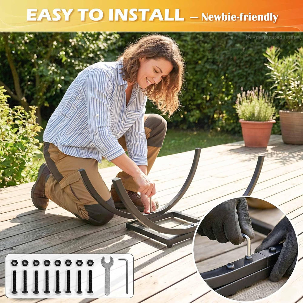 Curved Firewood Rack Firewood Holder: 30 Inch Heavy Duty Firewood Holder