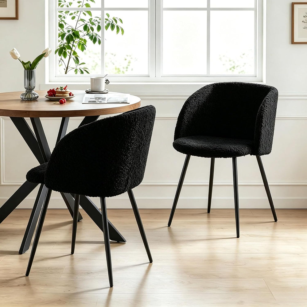 Homedot 37-Inch Round Kitchen Table with Upholstered Arm Chairs Set for 4, 5-...