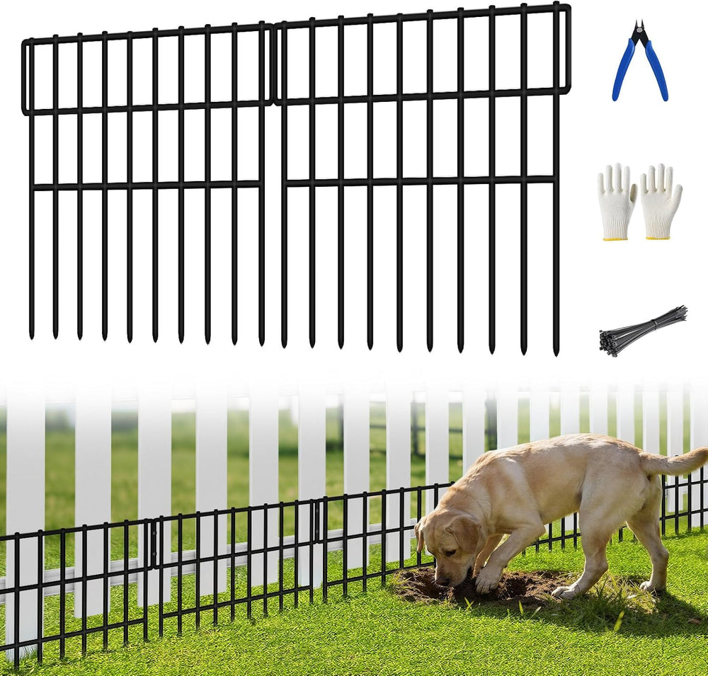 ULIOK 30 Panels Garden Fence Animal Barrier, Animal Barrier Fences No Dig Fen...