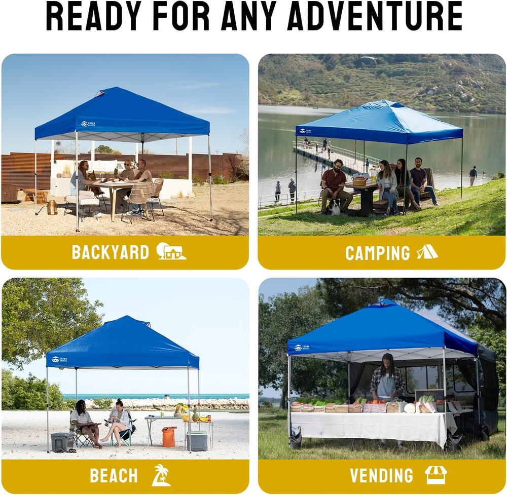 CROWN SHADES 12x12 Pop Up Canopy Tent with One Push Setup, Blue
