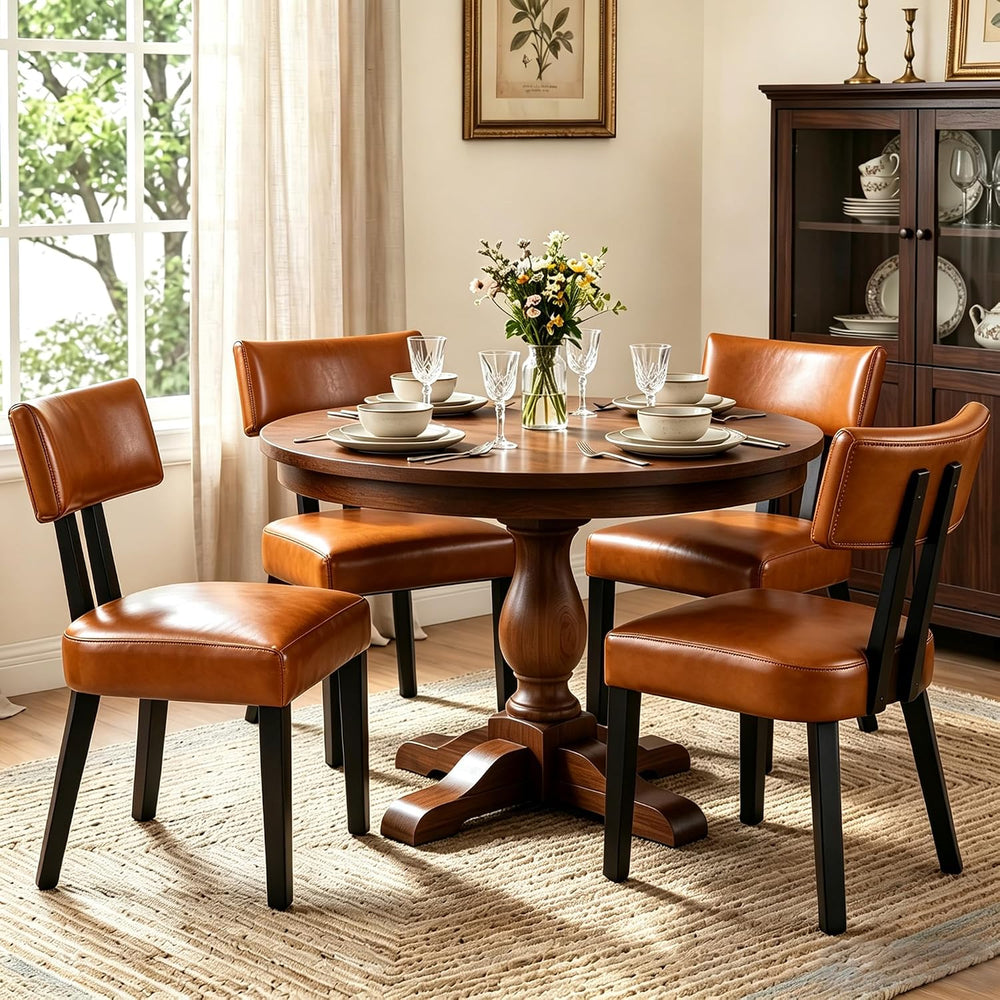 GOTMINSI Mid Century Modern Dining Chairs,PU Leather Farmhouse Upholstered Ki...