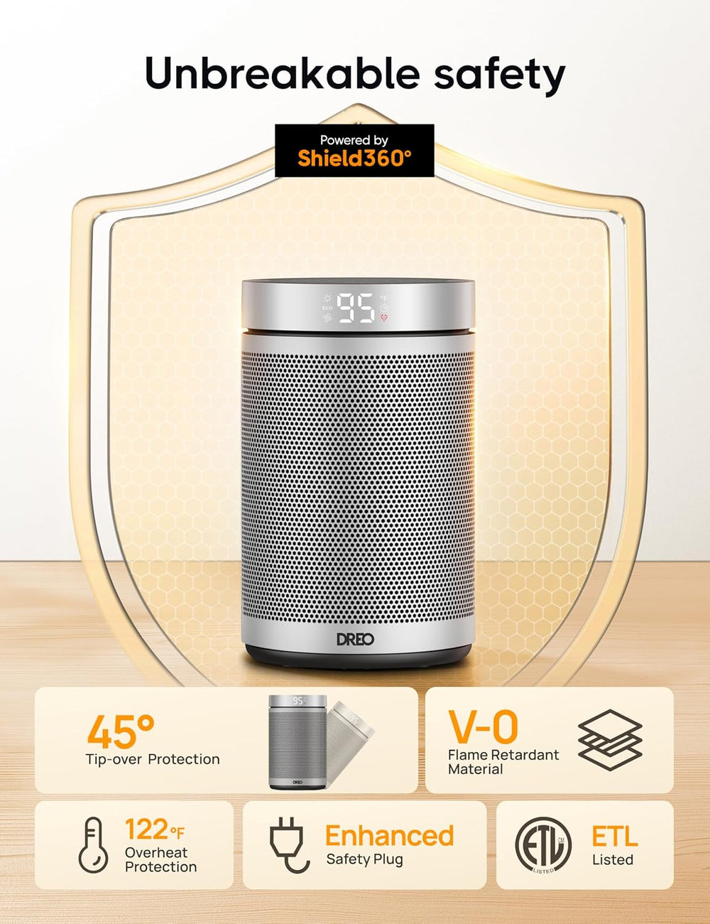 DREO Space Heater, Portable Electric Heaters for Indoor Use with Remote