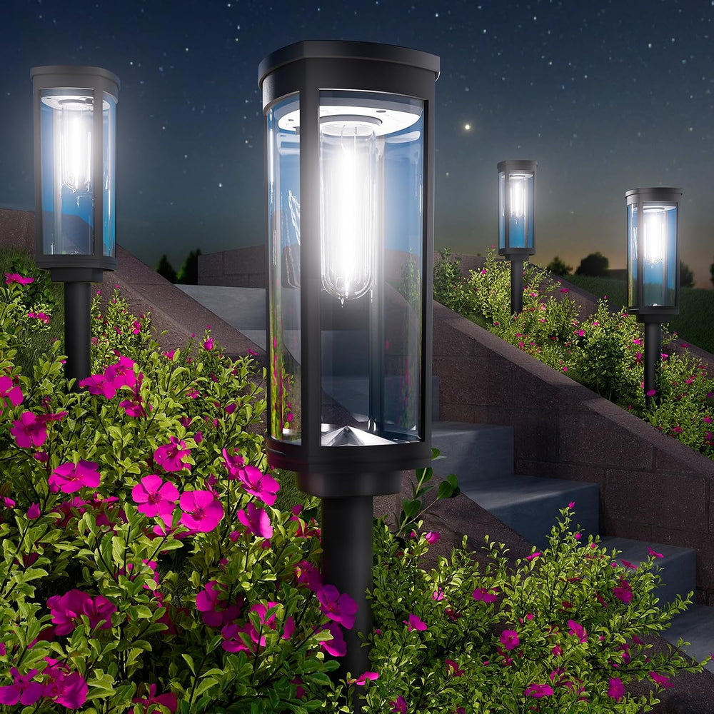 BITPOTT Bright Solar Pathway Lights, 12 Pack Solar Garden Lights Outdoor Wate...