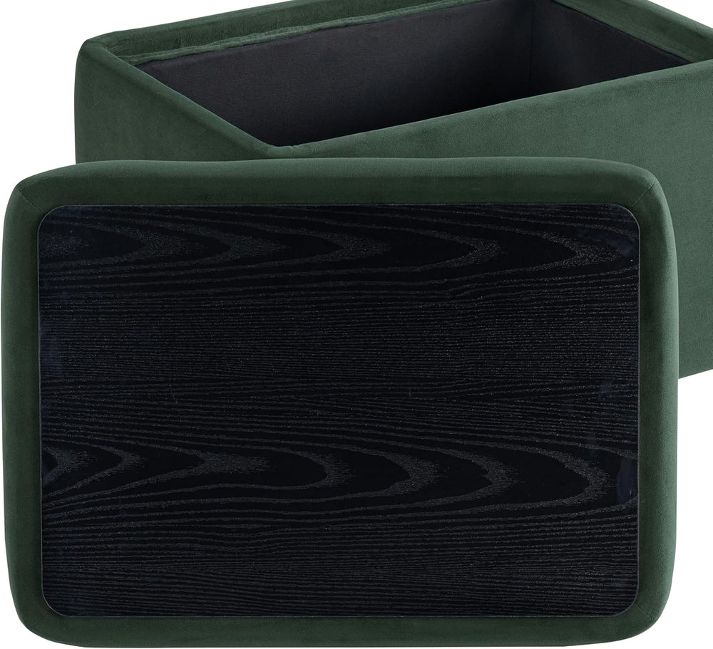 Studio Living Connor 24” Small Storage Ottoman with Reversible Tray Lid, Velv...