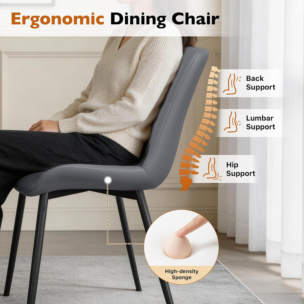 Dining Chairs Set of 4, Leather Dining Chairs for Dining Table Easy to Clean,...