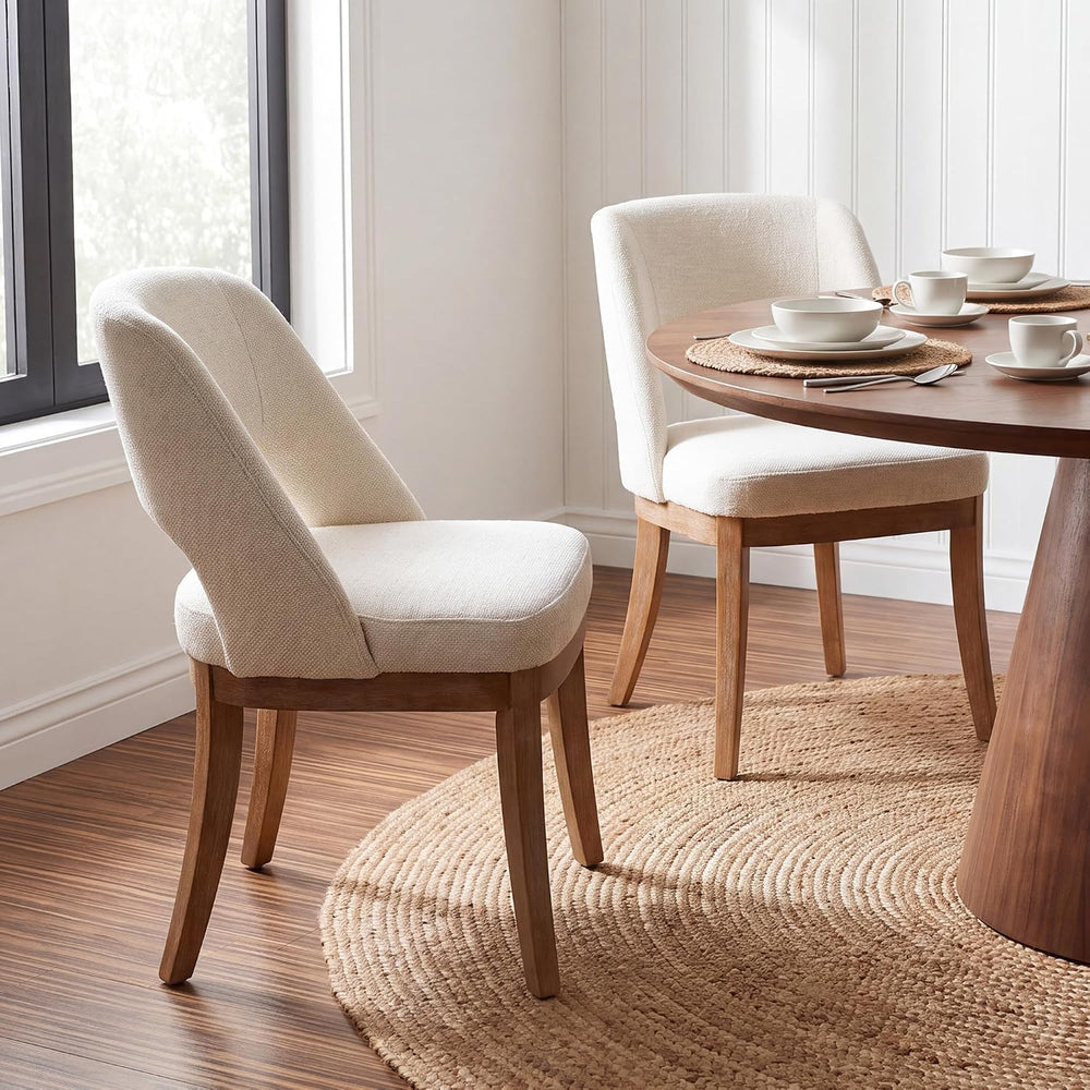 COLAMY Dining Chairs Set of 4, Mid-Century Modern Upholstered Fabric Dining R...