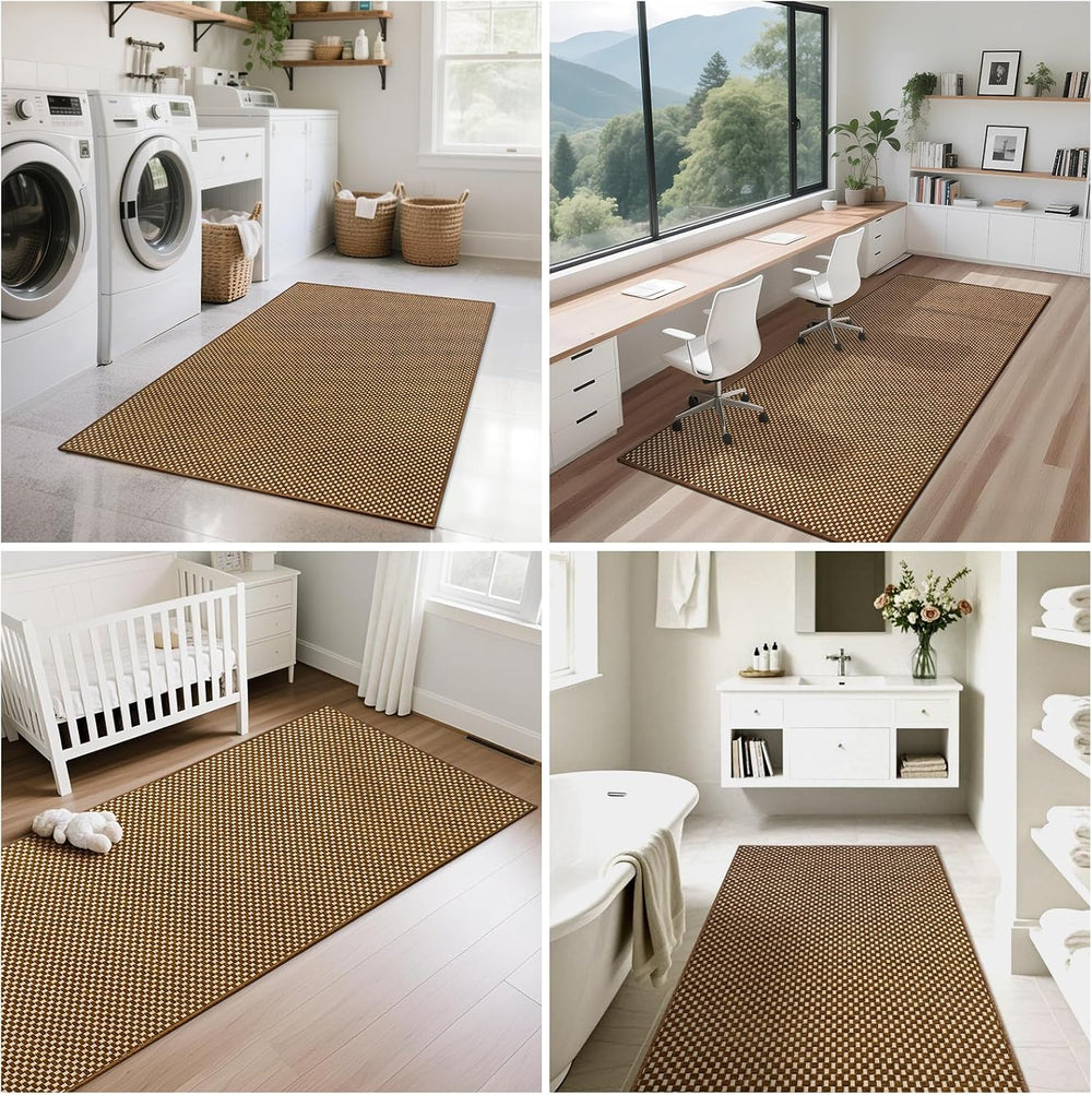 YDKGL 3x5 ft Area Rug Entryway Runner Kitchen Rugs Non Slip Dark Brown