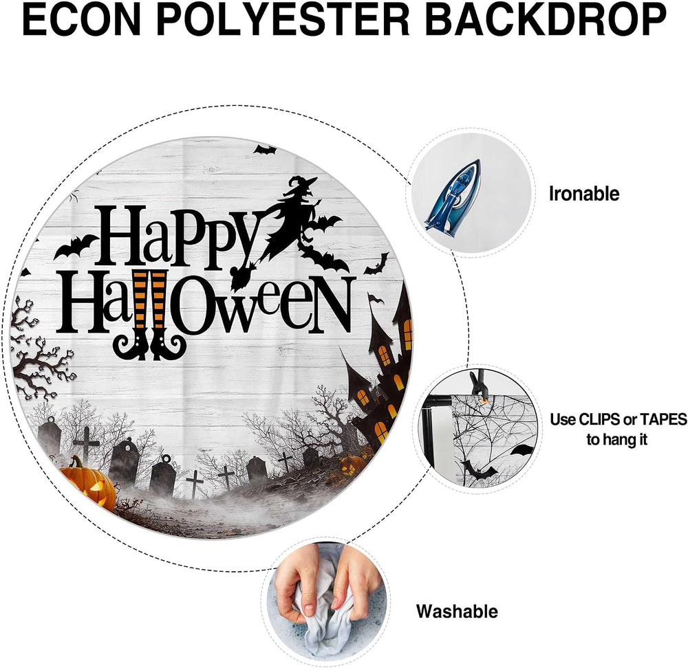 Allenjoy 118" x 95" Happy Halloween Photography Backdrop with Photo...