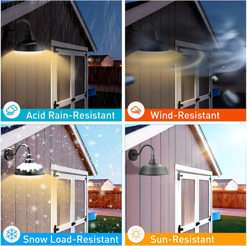 12.4" Barn Light Outdoor Lighting Wall Mount, Farmhouse Outdoor Wall Sco...