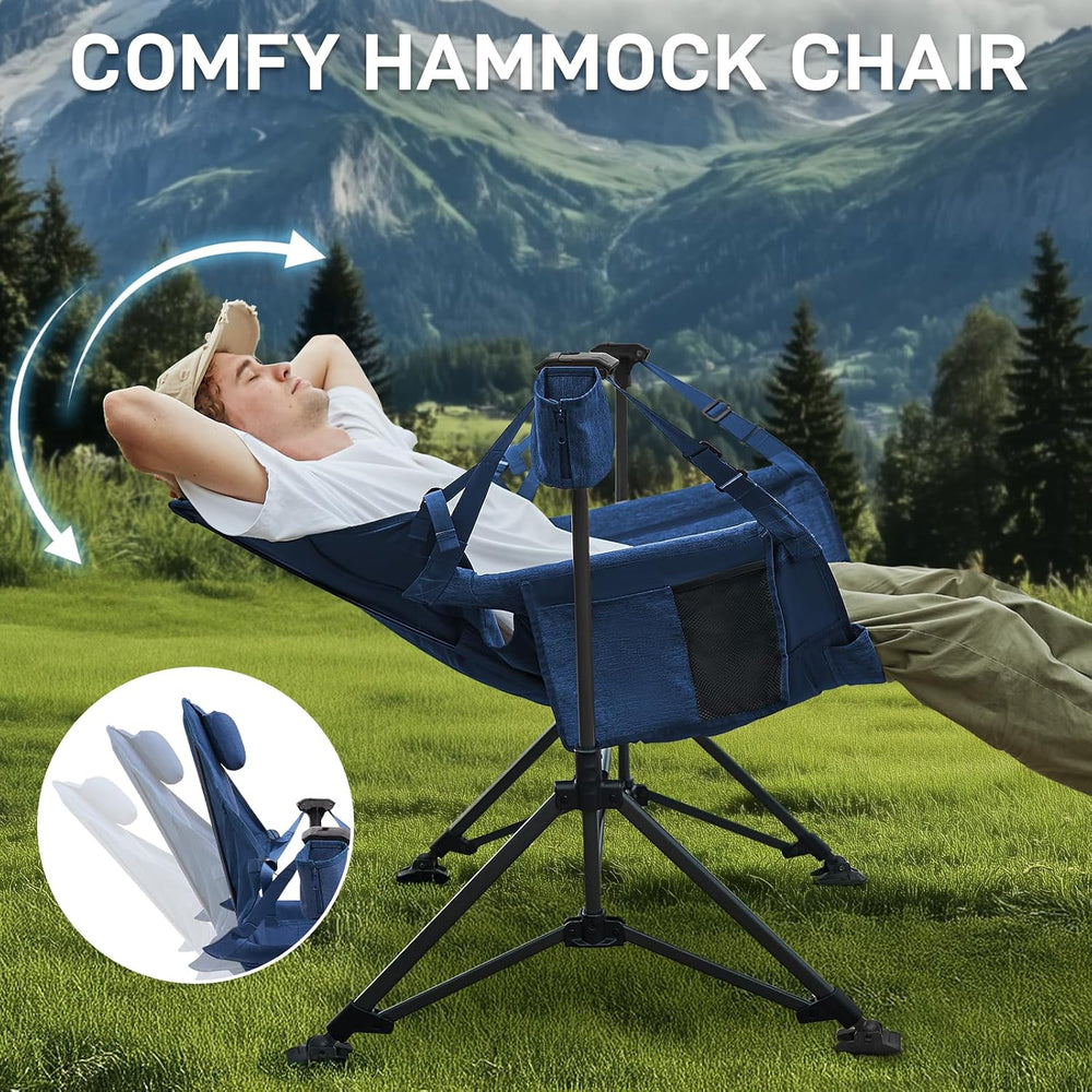 EVER ADVANCED Padded Hammock Camping Chair, Oversized Heavy Duty Swing Chair ...