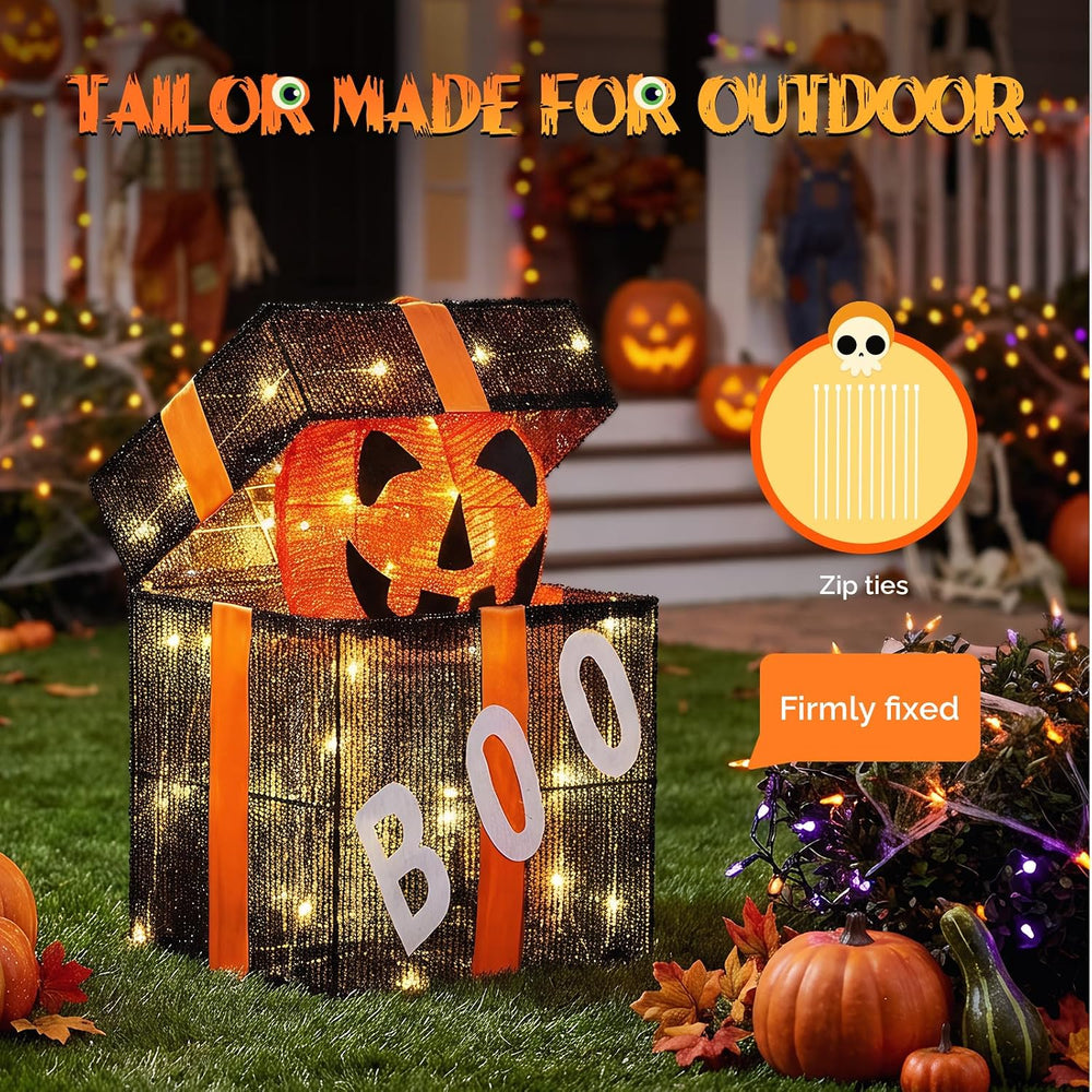 VINGLI Cute Halloween Decorations Outdoor, Animated Pumpkin Decorations Gift ...