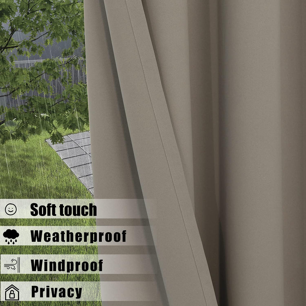 BONZER Waterproof Indoor/Outdoor Curtains for Patio Thermal Insulated