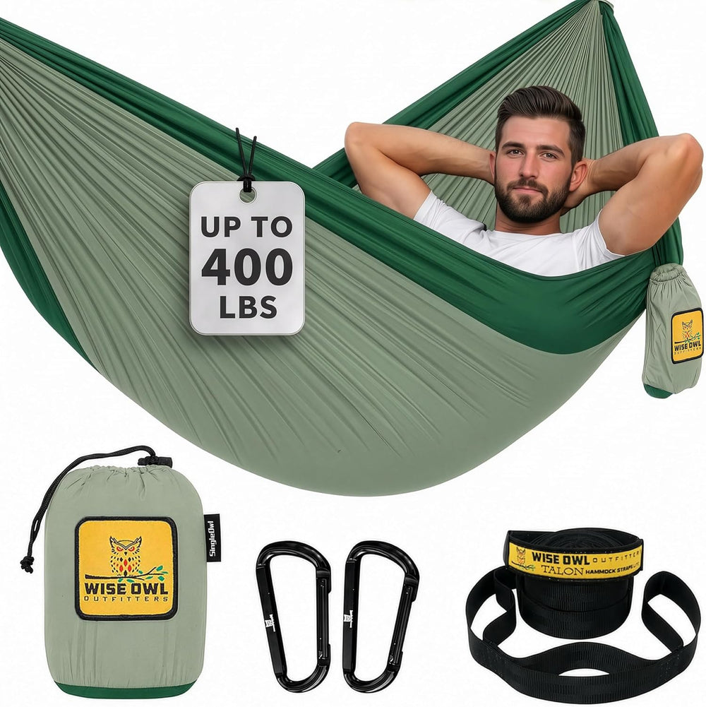 Wise Owl Outfitters Camping Hammock – up to 500lbs Portable Hammock with Tree...