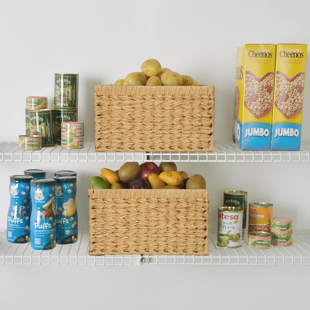 GRANNY SAYS Wicker Storage Baskets, Waterproof Woven Baskets, 2-Pack