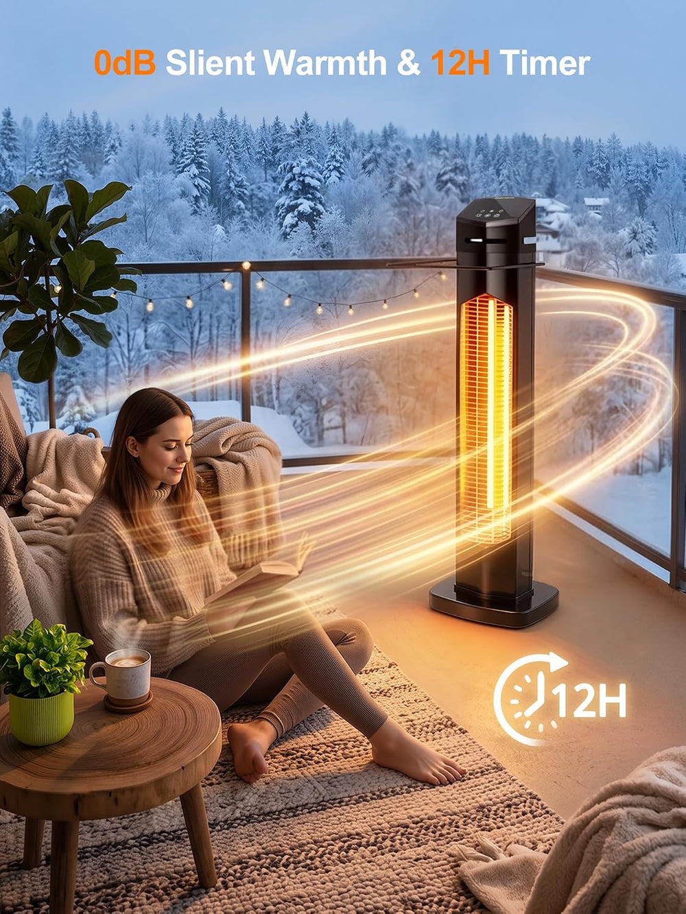 MEPTY Outdoor Heaters for Patio, 1500W Electric Infrared Heater with Remote, ...