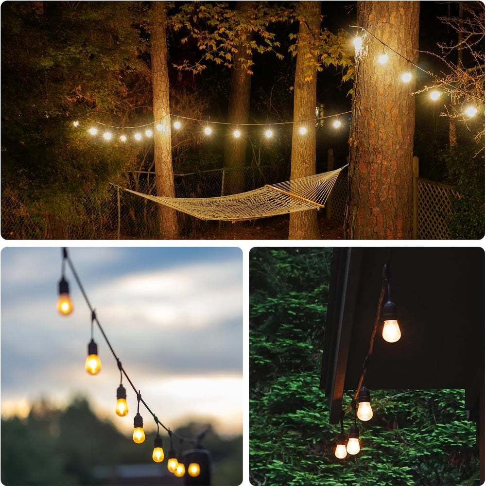 SUNTHIN 50FT Outdoor String Lights with 16 1W LED Bulbs