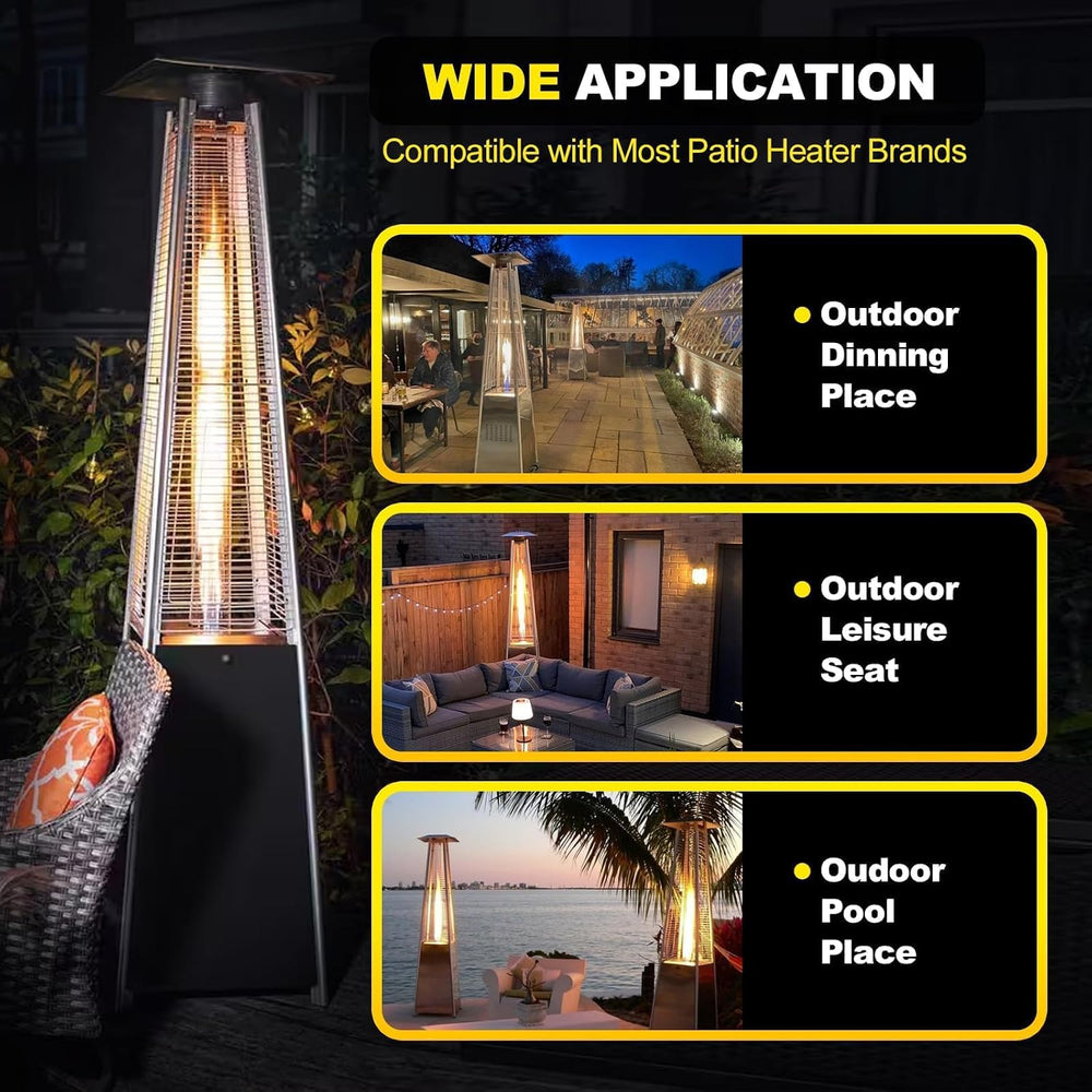 Patio Heater Glass Tube Replacement 49.5″ Tall 4″ Diameter with Rubber Ring
