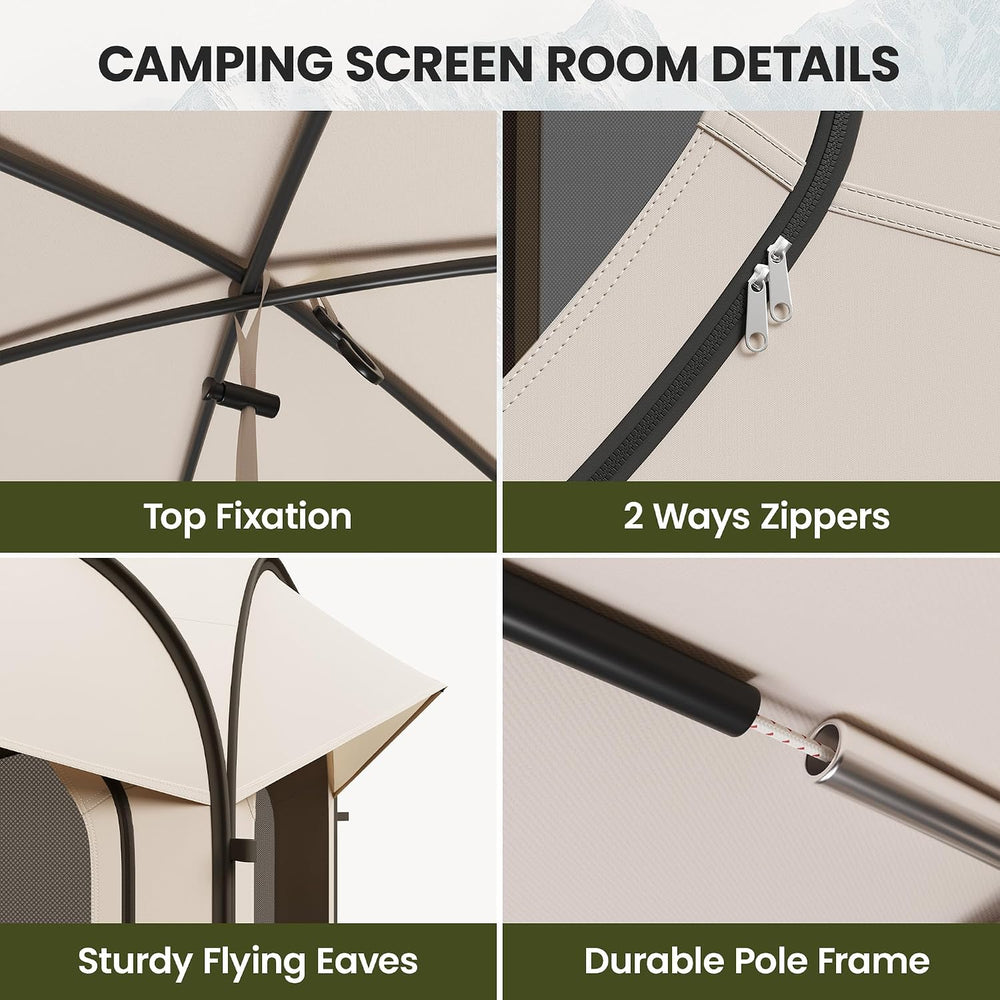 Pop Up Screen House Tent 10x10 FT Portable Instant Screen Canopy Tent