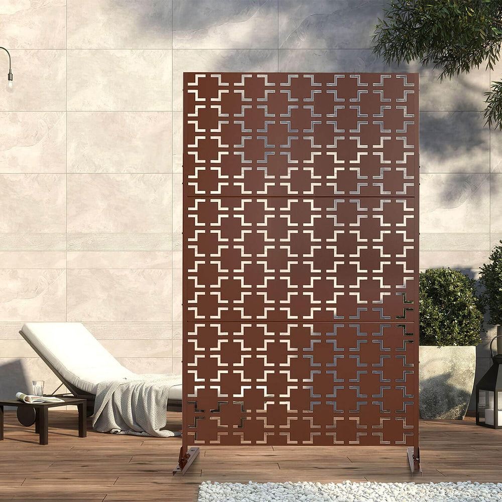 Elevens Patio Privacy Screen Balcony Decorative Screen Set with Stand, Outdoo...