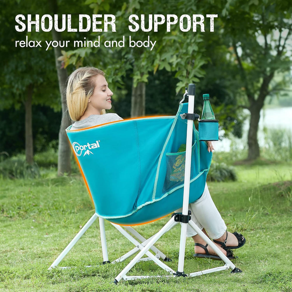 Portal Hammock Camping Chair Folding Rocking Chair Portable Swinging Chair wi...