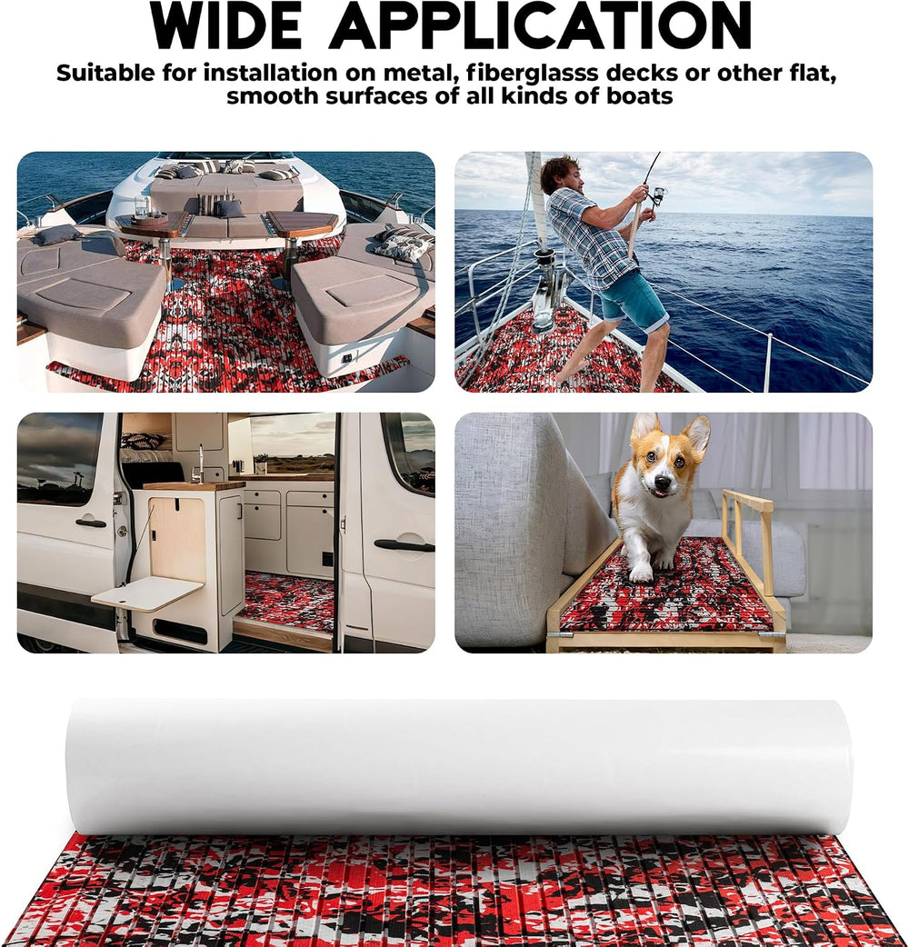 FOCEAN Boat Flooring EVA Foam Boat Decking Marine Flooring Camo Self-Adhesive...