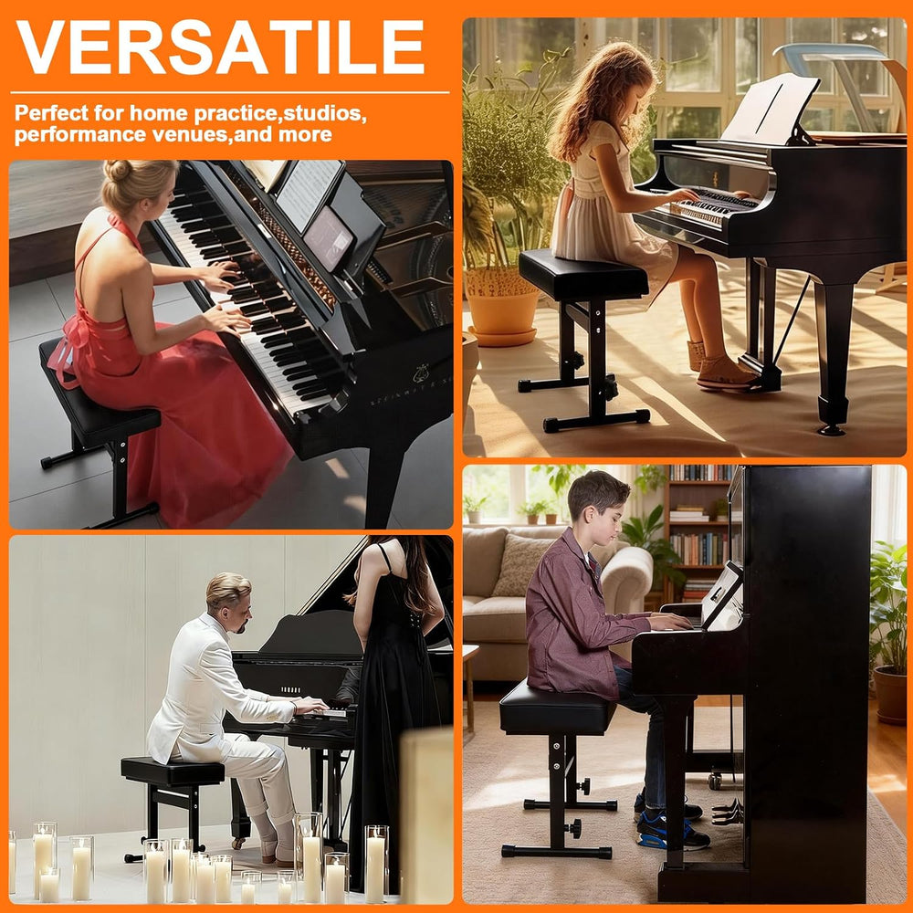 Firstar Adjustable Piano Bench 18.11" to 22.83", Durable Piano Stoo...