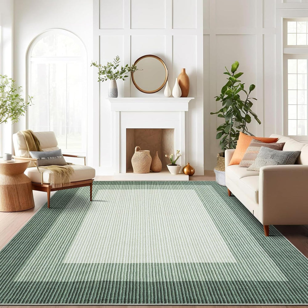 GarveeHome Area Rugs 9x12 Living Room Rug, Modern Bordered Machine Washable R...